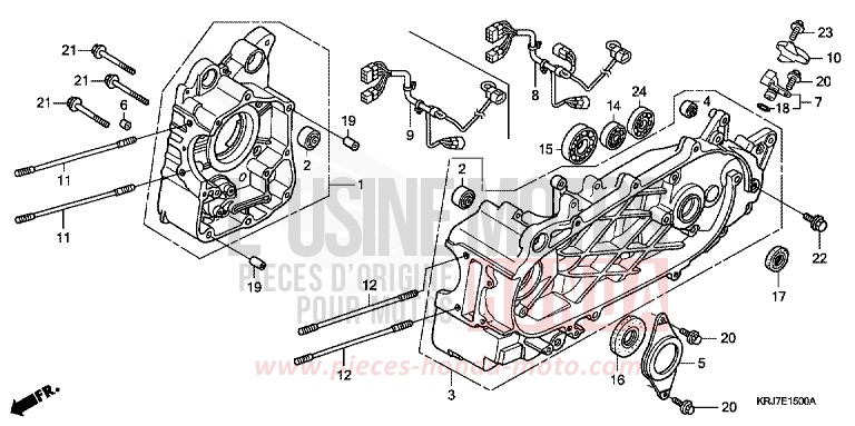 CRANKCASE for S-Wing ABS QUASAR SILVER METALLIC (NHA48) from 2011